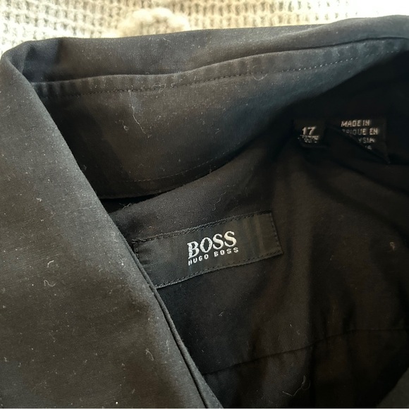 BOSS Hugo Boss Men’s Black Button Down Dress Shirt. Size 17 neck - Picture 2 of 10